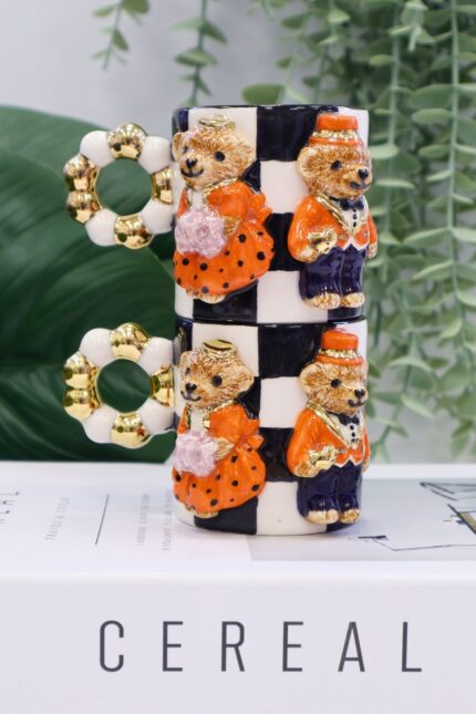 TEDDY BEAR DAMA DESENLİ MUG-ÇİFTLER