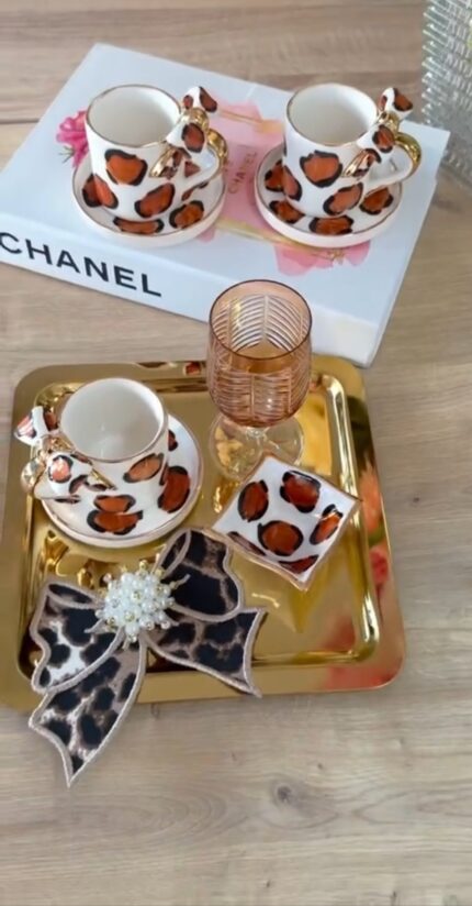 Leopar Fiyonk Türk Kahve Fincanı