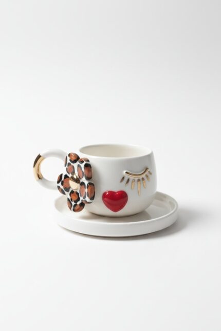 Leopar Desen Pakize-Double Fincan