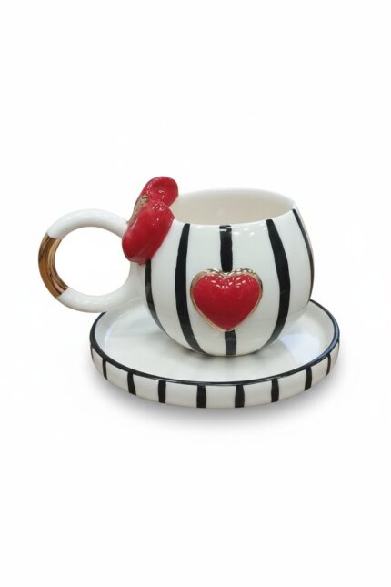 Çizgili Kapli Fiyonk-Double Fincan